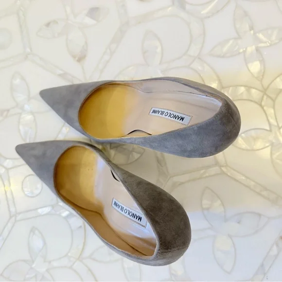MANOLO BLAHNIK BB 38.5 GRAY SUEDE - Picture 5 of 10